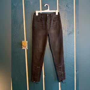 American Eagle Outfitters Black High Rise Jeans with Decorative Detailing